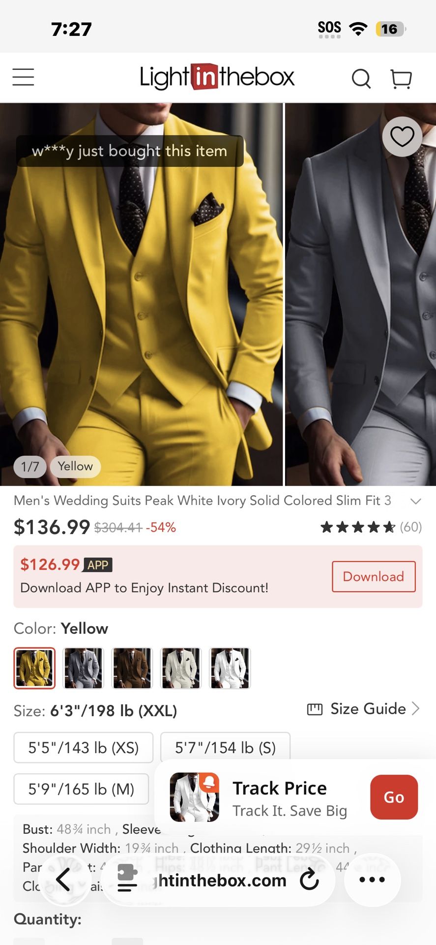 Yellow Slim Fit Suit