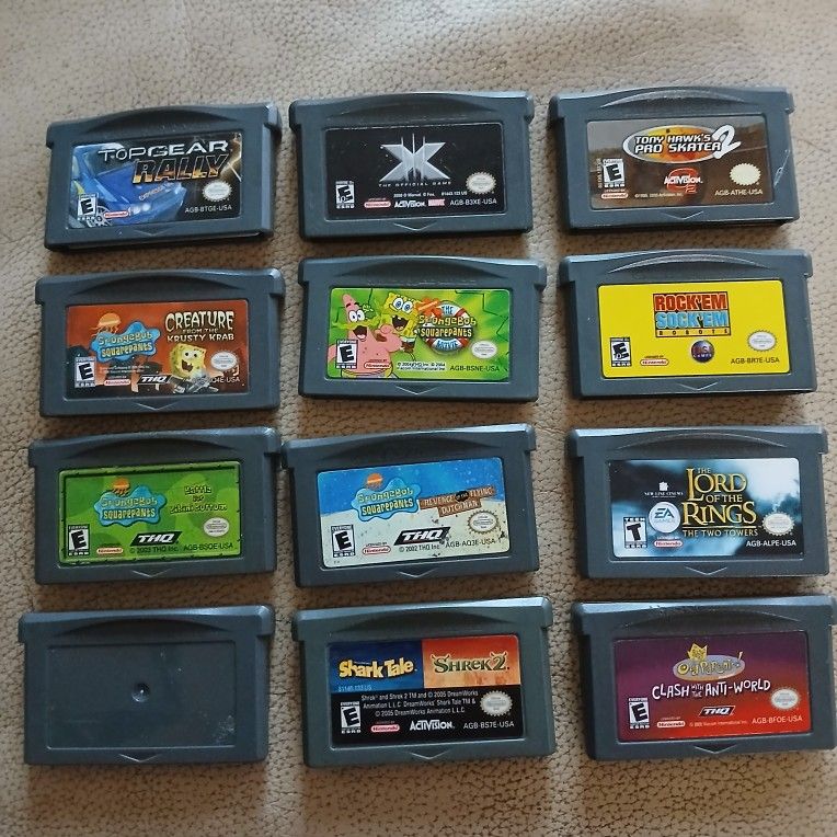 12 Nintendo gameboy gba game boy Advance video games