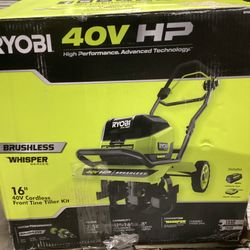 🛠🧰RYOBI 40V HP Brushless 16” Front Tine Tiller w/Adjustable Width, 6.0 Battery & Quick Charger-NEW!-$250!🧰🛠