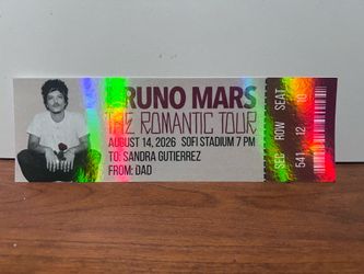 Bruno Mars Custom Ticket