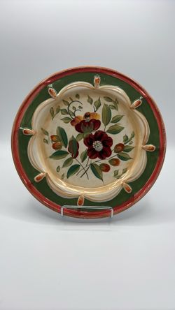 Hand painted floral ceramic plate