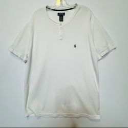 Polo Ralph Lauren White Henley Shirt Size X Large