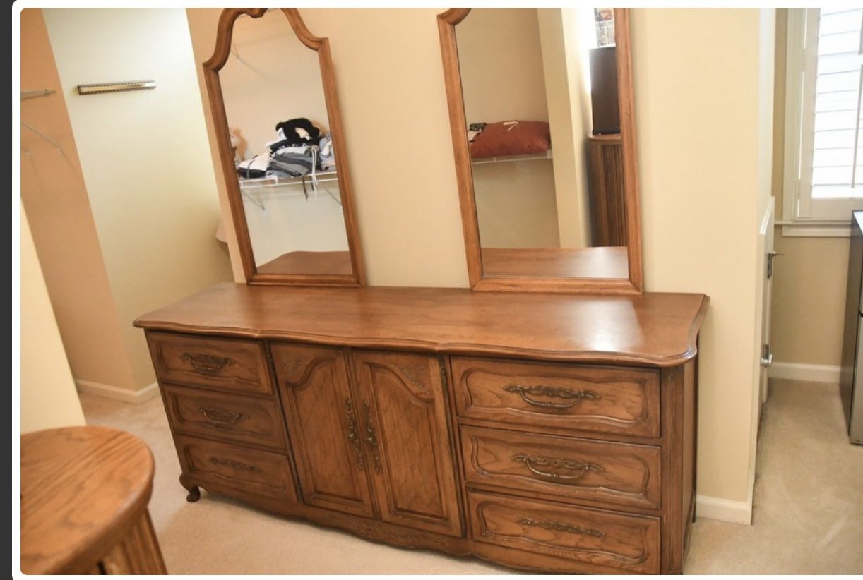 Triple Dresser with double mirror