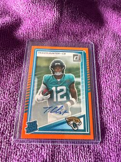 2025 Donruss Travis Hunter Rated Rookie Orange Auto RC Jaguars