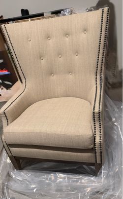 Tall Wingback Accent Chair with Nailhead Trim