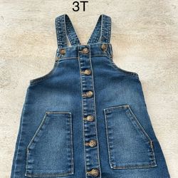Denim Overall Dress Toddler Girl 3T