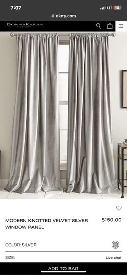 DKNY Gray Velvet Curtains