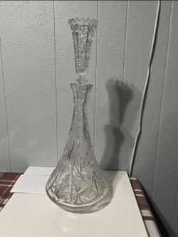 20” Crystal Decaunter With Vase Cup Stopper