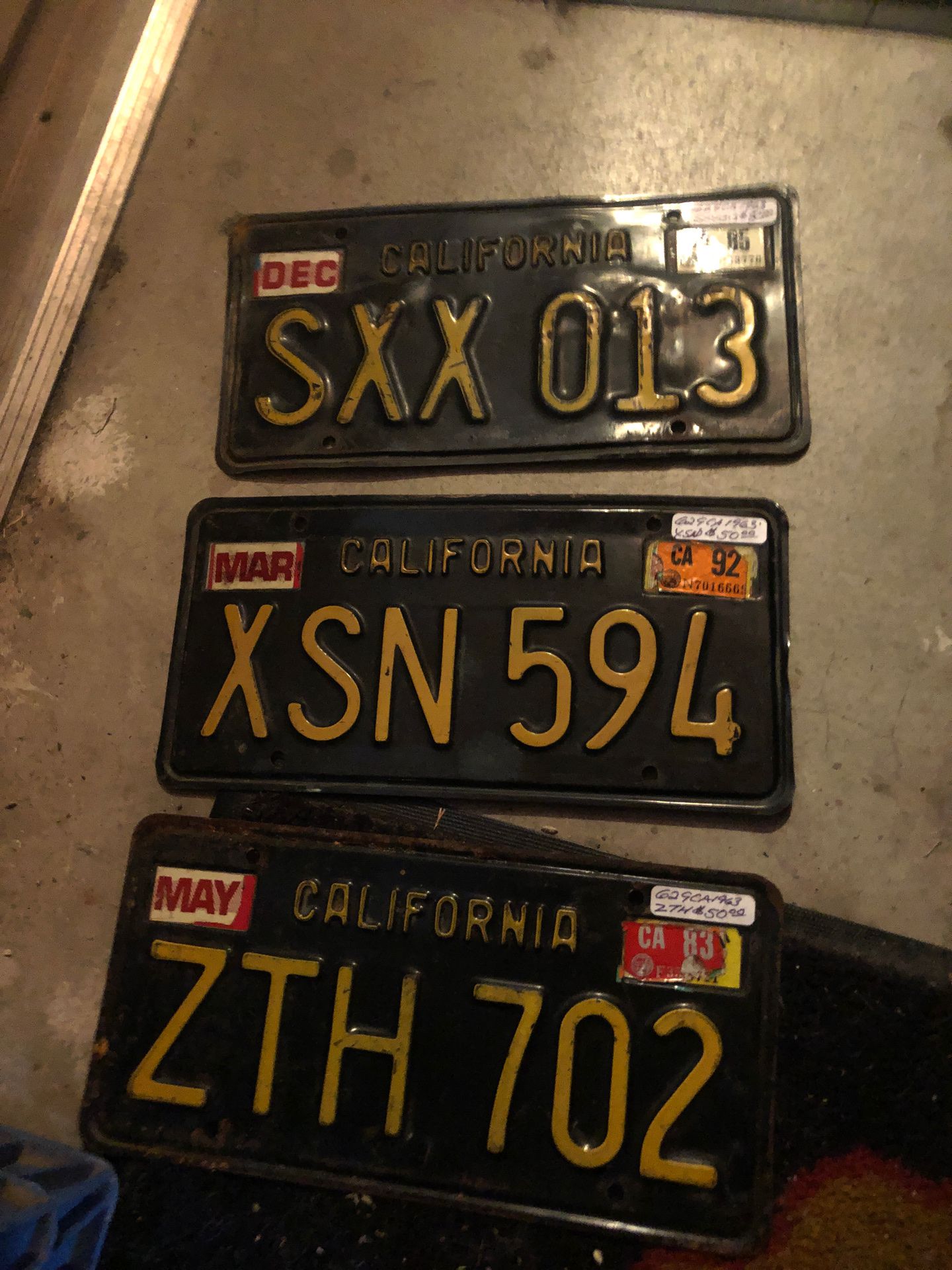 1963 California Plates Singles