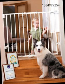 Babelio No Bottom Bar Baby Gate, 28" H x 26-43" W, White