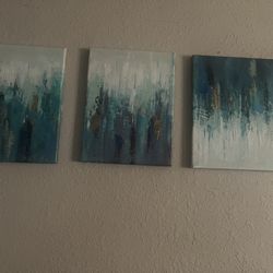 Turquoise & Gold Canvas set