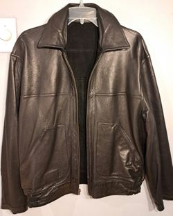CALZAIUOLI- reversible Leather/suede black jacket. Size 46

