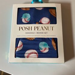 Posh Peanut Swaddle And Beanie Set - Baseball 