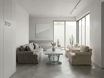 2pc Living Room Set! 3-seat DEEP Grey Sofa & Grey Coffee Table (accent chairs sold)