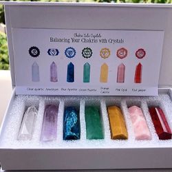 Natural crystal column raw stone specimen, single-pointed hexagonal column, children's gift box.