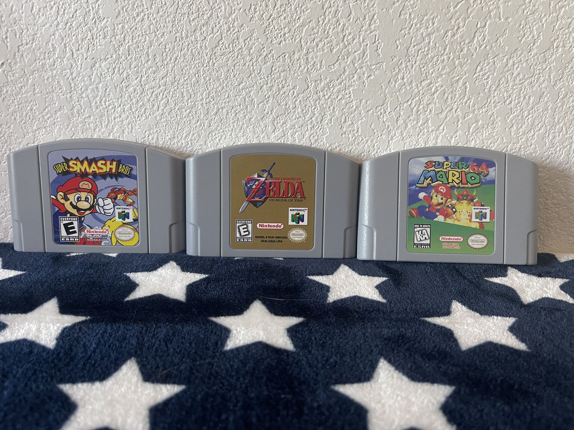 3 N64 Games, Mario 64, Zelda, and Super Smash Bros