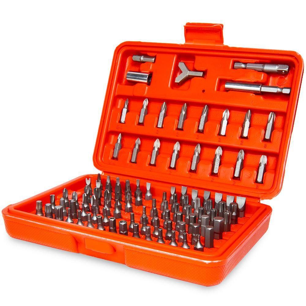 STARK USA 1/4 in. Hex Drive Tamperproof Security Bit Set (100-Piece) with case46062
