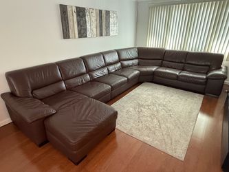 Italian leather living room couch