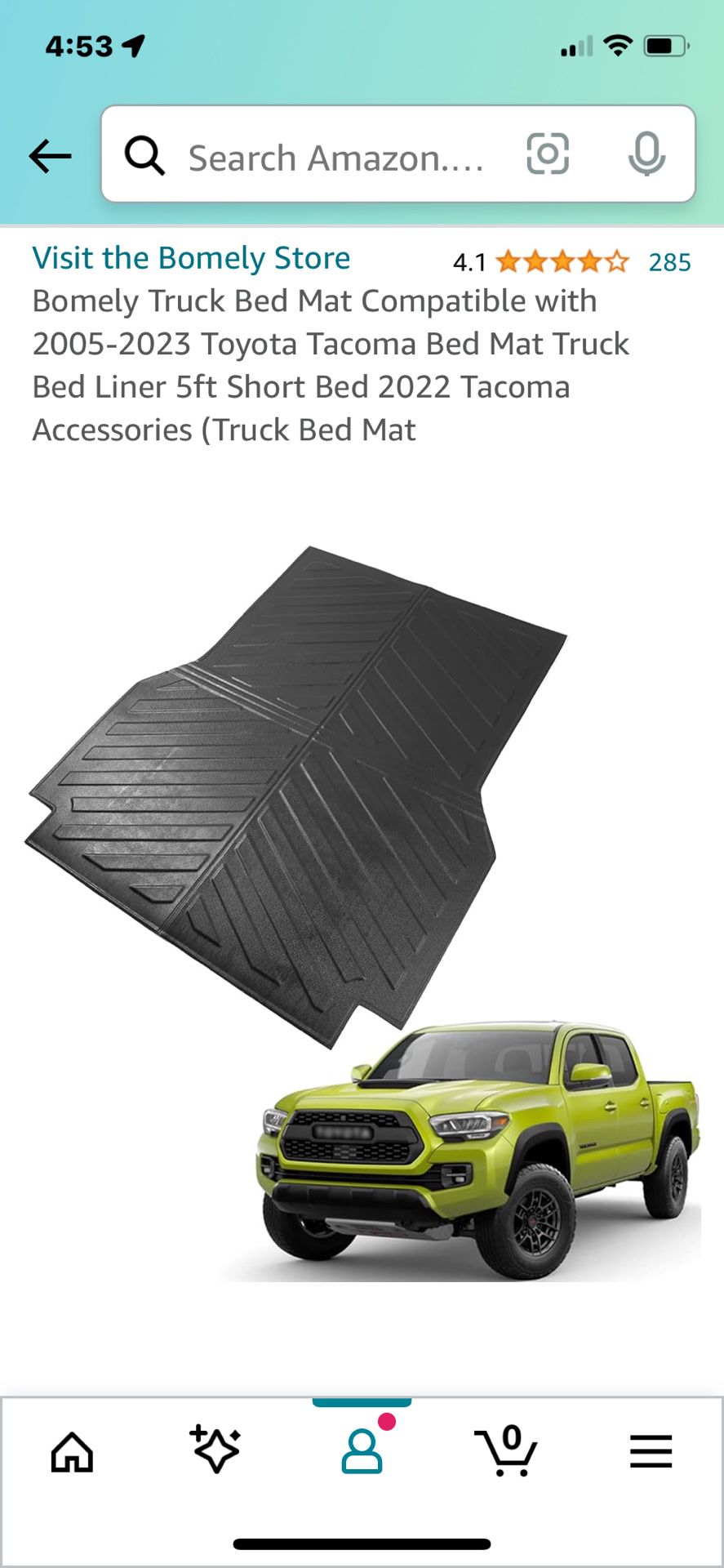 Toyota Tacoma Bed Mat 5 Ft
