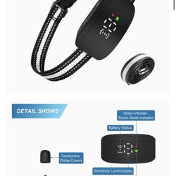 Bark Collar Dog Bark Collar Rechargeable Shock Collar with Beep Vibration Dog Shock Collar for Small Medium Large Dogs