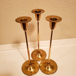 Hallmark Classic 10"  Brass Candlestick, Holder Set Of 3