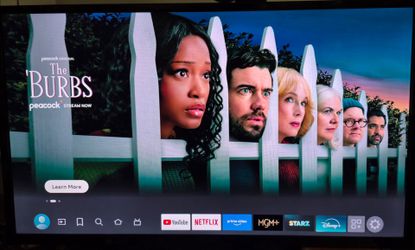 Desktop TV LG 22" with Amazon Firestickand remotes.