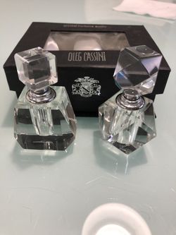 Oleg Cassini crystal perfume bottles