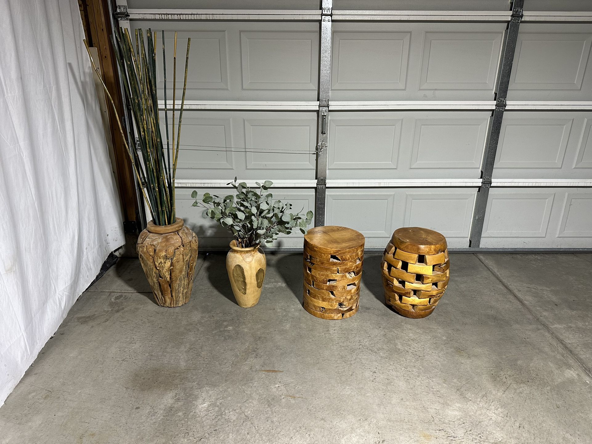 Teak Wood Vases