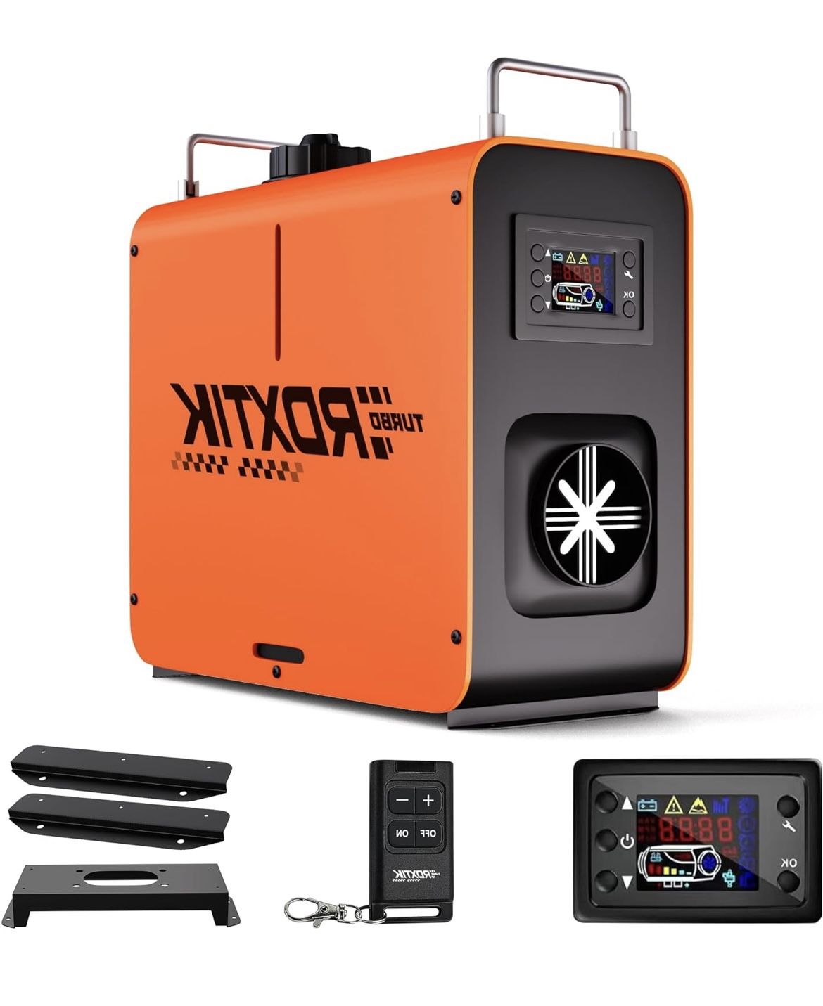 5L 12V/24V All in One Diesel Heater with LCD Switch, Remote Control, Muffler for Truck, RV, Home, Car, Campers, Boat