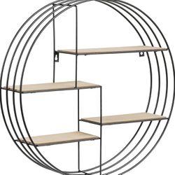 Round Wall Shelf with 4 Shelves 