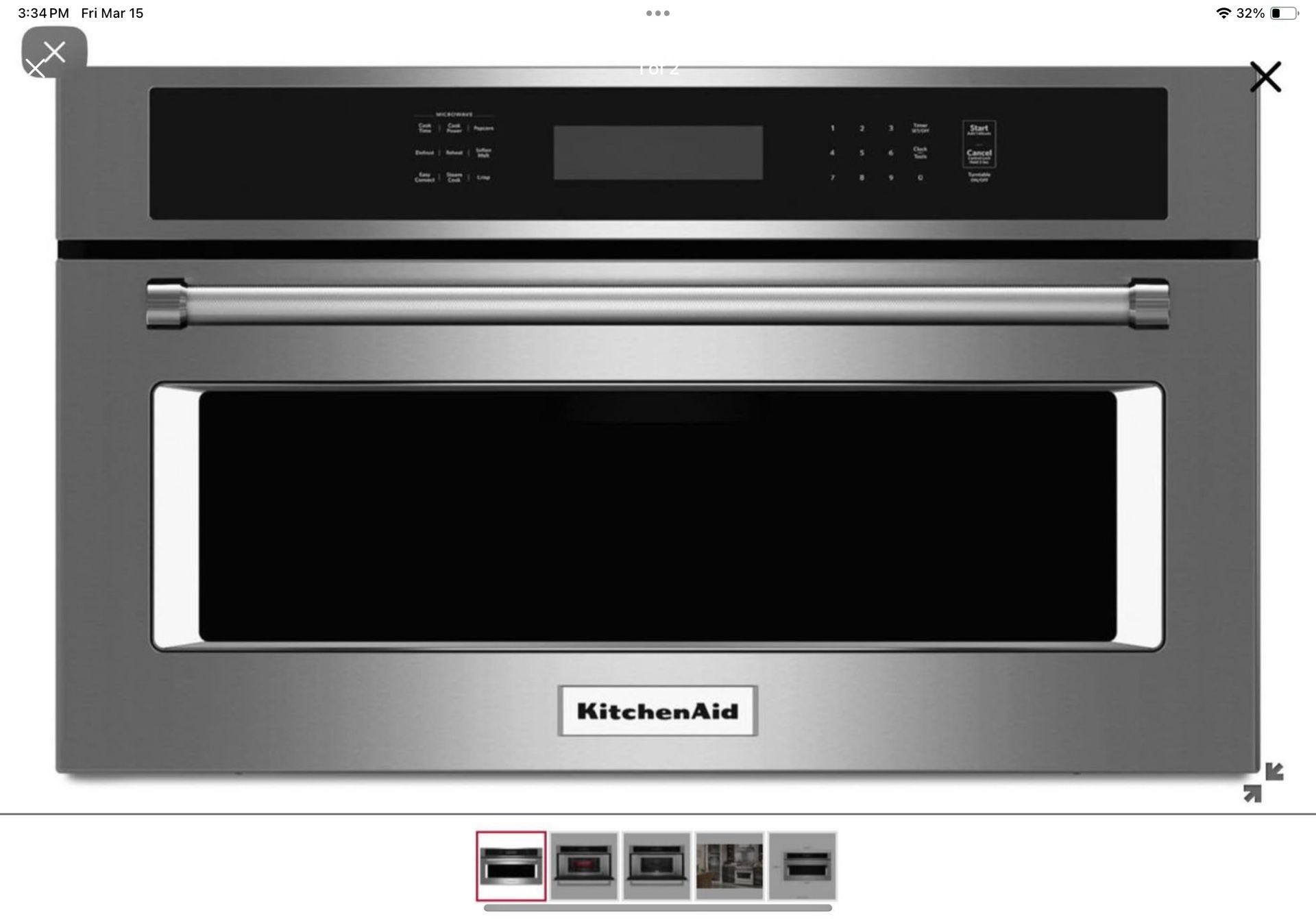 Kitchen Aide 30” Drawer Microwave With Convection
