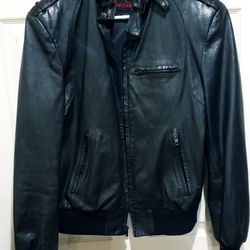 Black Leather Jacket size Men's Large 