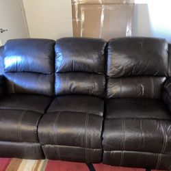 Reclining Leather sectional 