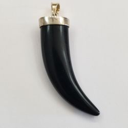 Pendant Silver Top On Onyx 