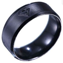 Black superman ring jewelry stainless steel rings jewelry ring