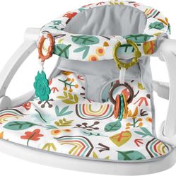 Fisher-Price Sit-Me-up Floor Seat Portable Infant Chair with Toys, Whimsical Forest
