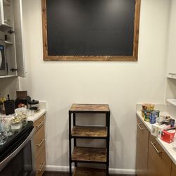 Rolling 4-Tier Cart (Assembled) & Magnetic Chalkboard