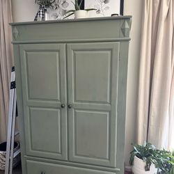 Beautiful sage green cabinet