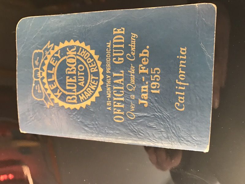 Vintage Kelly blue book and NADA Used car price book 1955