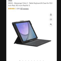 ZAGG - Messenger Folio 2 - Tablet Keyboard & Case for 10.2-inch iPad, 10.5-inch iPad/Air 3 Brand New In box 