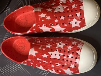 Native Jefferson Shoes White/red Stars Size J2