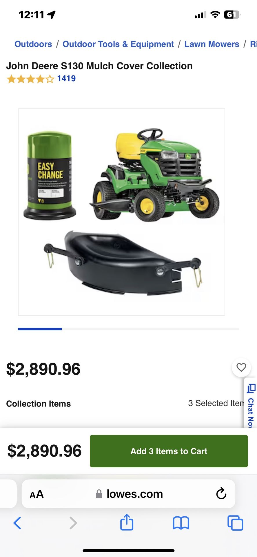 John Deere riding mower S130 With Mulching Kit for Sale in Bolingbrook, IL OfferUp
