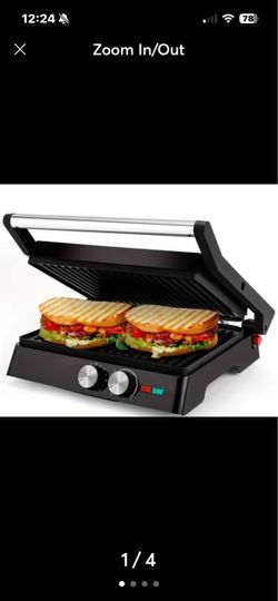 New! 3-in-1 Electric Indoor Grill - Panini Press With Non-Stick Cooking Plates.