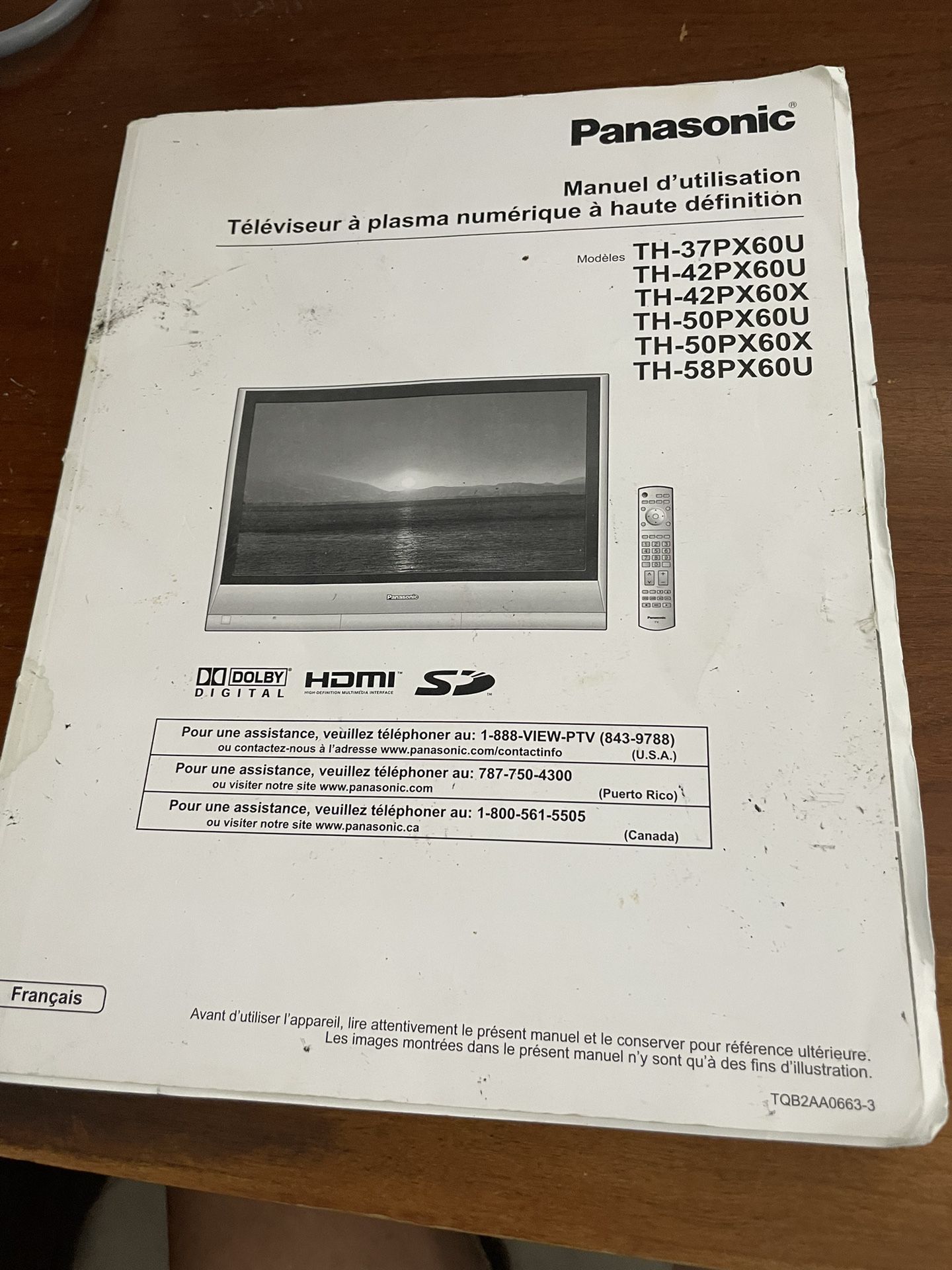 Panasonic TH—42PX60U 42” Plasma TV