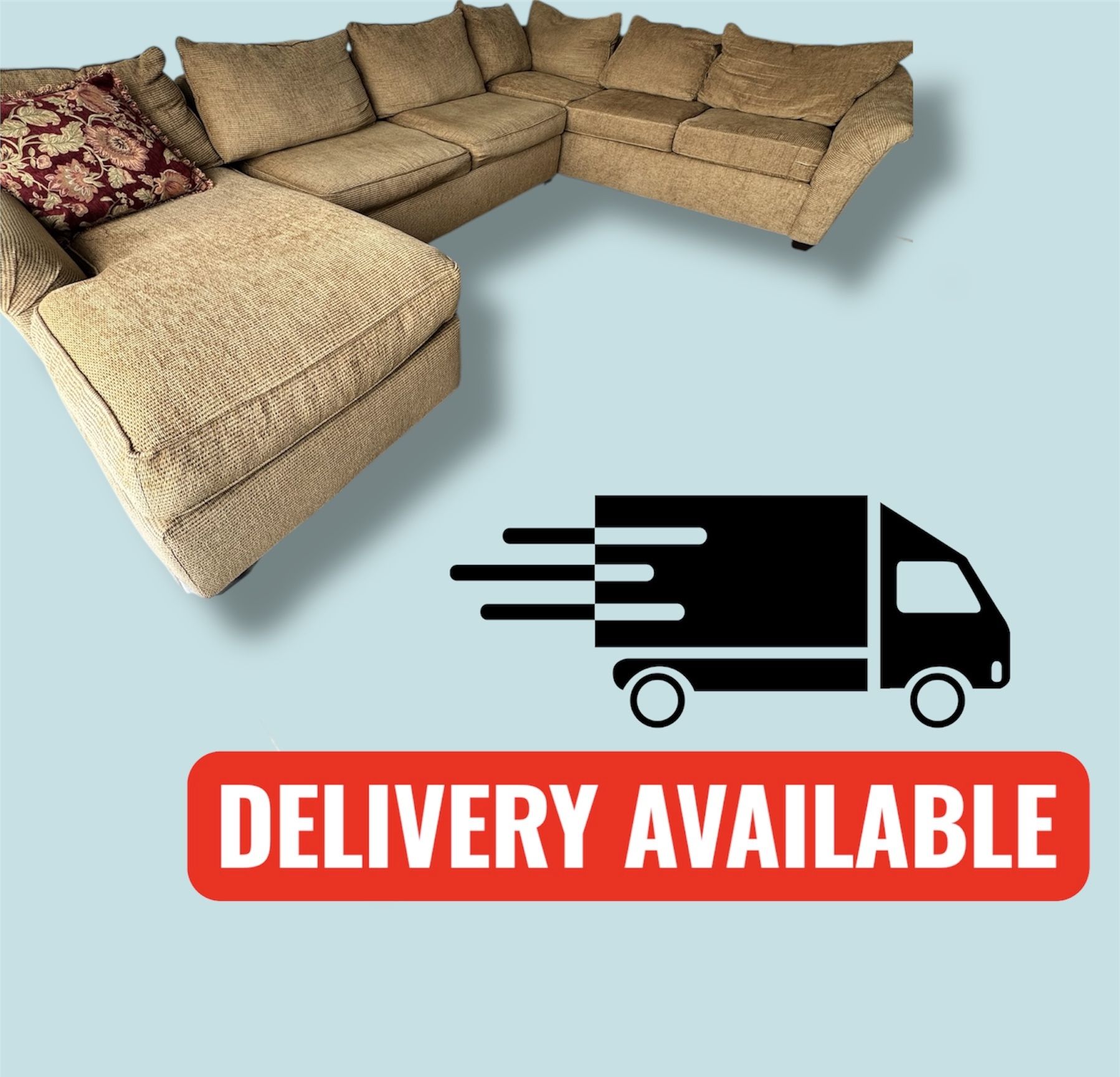 Large Sectional Couch with Pullout Bed (Queen)