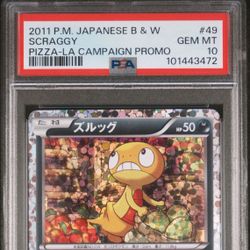 Psa 10 LA Pizza Scraggy Japanese Pokémon Promo
