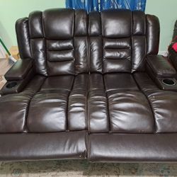 Reclining Leather Sofa