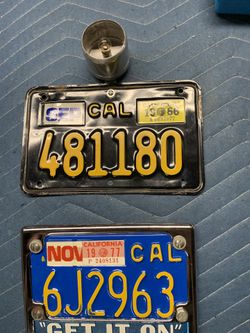 Black And Blue Motorcycle Plates