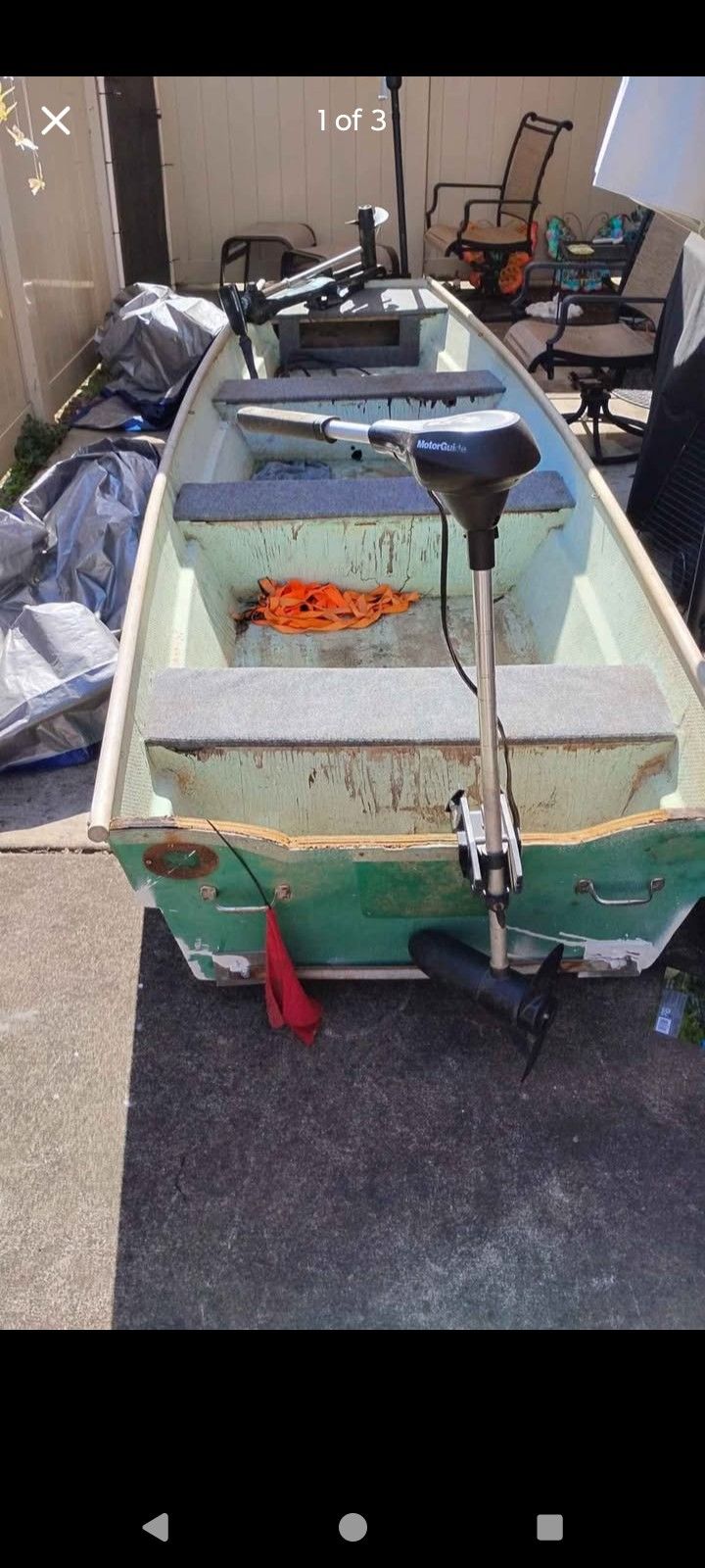 14x48 Jon Boat 2 Working trolling Motors