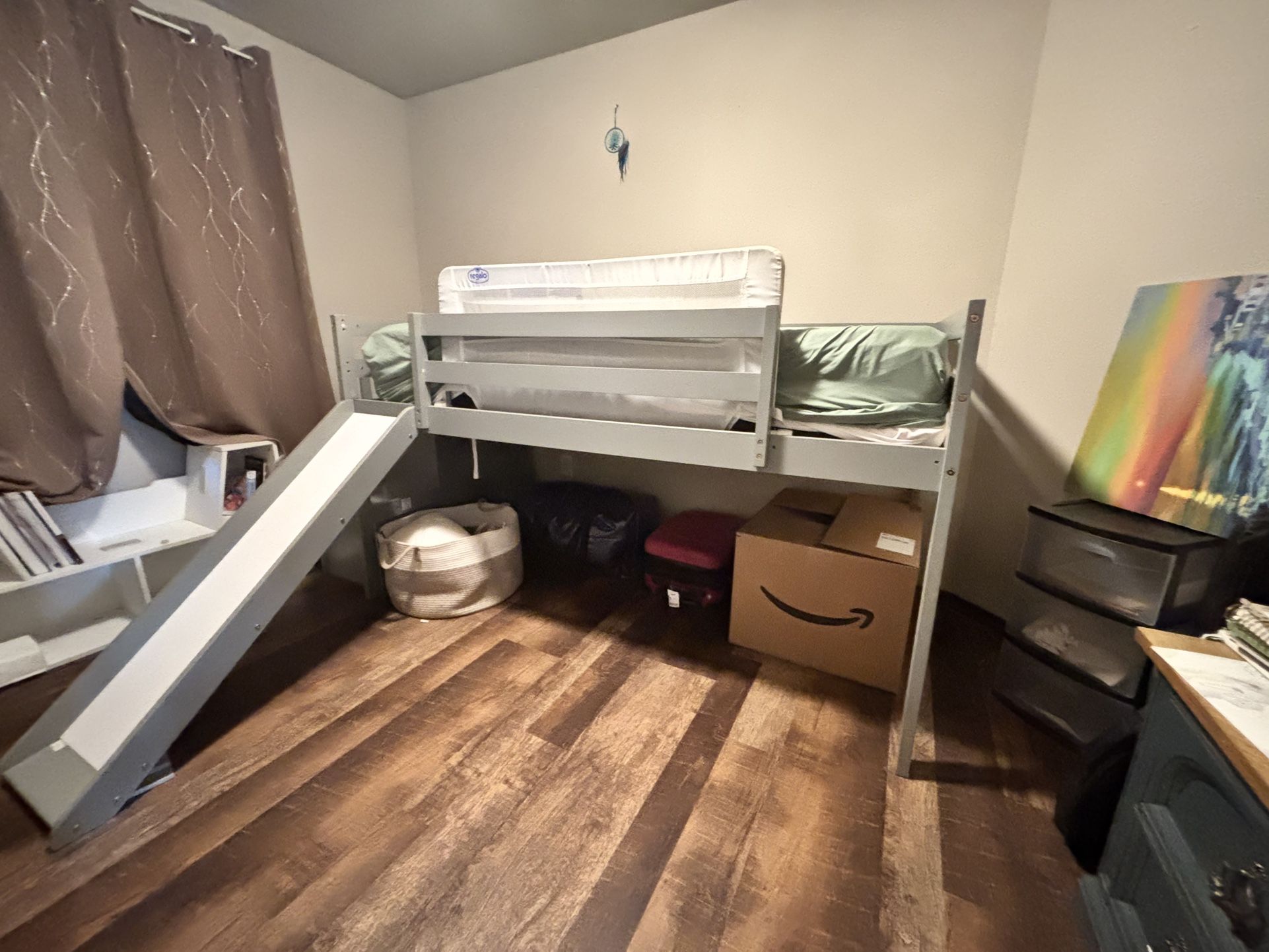 Twin kids bed With Slide And Stairs